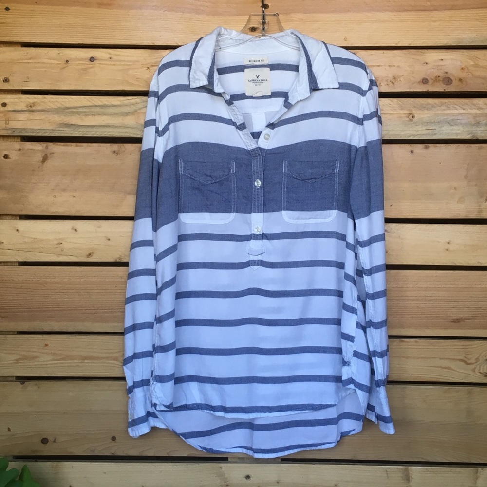 American Eagle Long Sleeve Pop Over Shirt